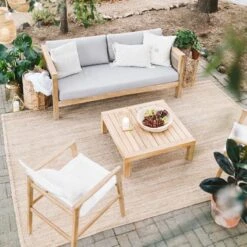 Honeybloom Park City Blonde Acacia Wood Outdoor Coffee Table 8 Honeybloom Park City Blonde Acacia Wood Outdoor Coffee Table -Family Home Furn Store honeybloom park city blonde acacia wood outdoor coffee table 2