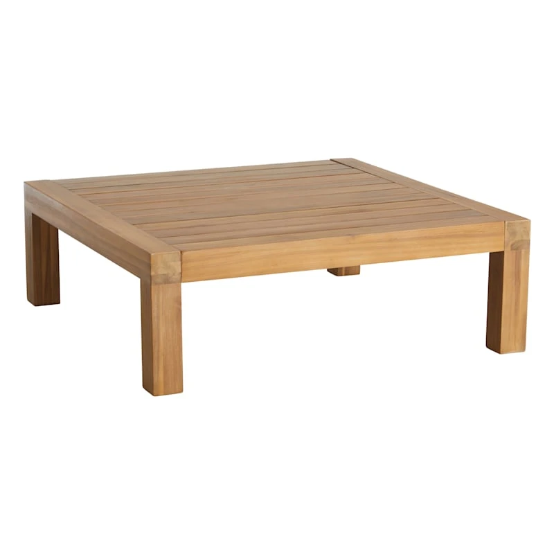 Honeybloom Park City Blonde Acacia Wood Outdoor Coffee Table 3 Honeybloom Park City Blonde Acacia Wood Outdoor Coffee Table