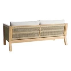 Honeybloom Park City Blonde Acacia Wood Outdoor Sofa -Family Home Furn Store honeybloom park city blonde acacia wood outdoor sofa 1