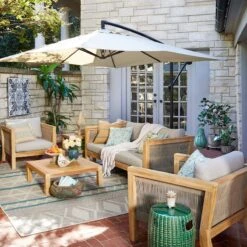 Honeybloom Park City Outdoor Blonde Acacia Wood Lounge Chair With Rope Accent -Family Home Furn Store honeybloom park city outdoor blonde acacia wood lounge chair with rope accent 6