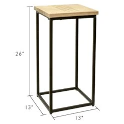Honeybloom Parquet Wood Accent Table -Family Home Furn Store honeybloom parquet wood accent table 3