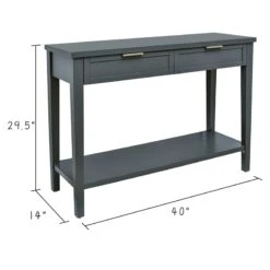 Honeybloom Redmond 2-Drawer Console Table, Grey -Family Home Furn Store honeybloom redmond 2 drawer console table grey 4