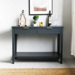 Honeybloom Redmond 2-Drawer Console Table, Grey -Family Home Furn Store honeybloom redmond 2 drawer console table grey 6