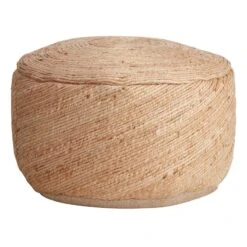 Honeybloom Round Jute Spiral Pouf