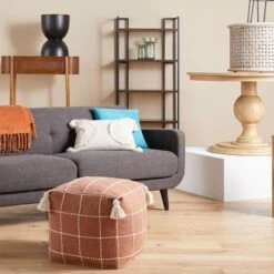 Honeybloom Shiva Brown Woven Pouf 7 Honeybloom Shiva Brown Woven Pouf -Family Home Furn Store honeybloom shiva brown woven pouf 2