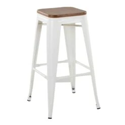 Honeybloom Westfield Barstool, White -Family Home Furn Store honeybloom westfield barstool white 2