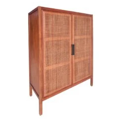 Honeybloom Wood Rattan Door Cabinet -Family Home Furn Store honeybloom wood rattan door cabinet 1