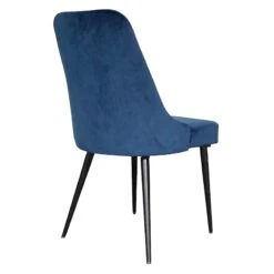 Indigo Blue Velvet Dining Chair -Family Home Furn Store indigo blue velvet dining chair 2