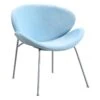 Jagger Accent Chair With Silver Metal Legs, Blue -Family Home Furn Store jagger accent chair with silver metal legs blue