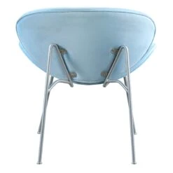 Jagger Accent Chair With Silver Metal Legs, Blue -Family Home Furn Store jagger accent chair with silver metal legs blue 2