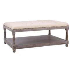 Jardan Tufted Ottoman Natural