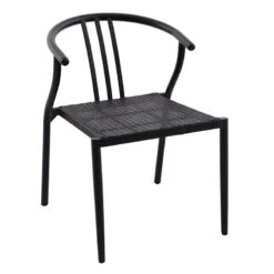 Laila Ali 2-Piece Sydney Outdoor Bistro Chairs, Black -Family Home Furn Store laila ali 2 piece sydney outdoor bistro chairs black 1