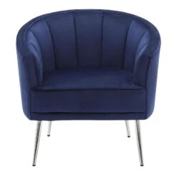 Laila Ali Avani Blue Velvet Accent Chair -Family Home Furn Store laila ali avani blue velvet accent chair 1