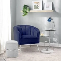 Laila Ali Avani Blue Velvet Accent Chair -Family Home Furn Store laila ali avani blue velvet accent chair 8