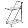 Laila Ali Glass & Steel Bar Cart -Family Home Furn Store laila ali glass steel bar cart