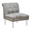 Laila Ali Grey Tufted Accent Chair With Clear Acrylic Legs -Family Home Furn Store laila ali grey tufted accent chair with clear acrylic legs