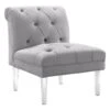 Laila Ali Grey Tufted Acrylic Leg Accent Chair -Family Home Furn Store laila ali grey tufted acrylic leg accent chair
