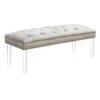 Laila Ali Grey Tufted Acrylic Leg Bench