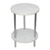 Laila Ali Iris White Marble Accent Table -Family Home Furn Store laila ali iris white marble accent table