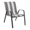 Laila Ali Stackable Black & White Striped Sling Patio Chair -Family Home Furn Store laila ali stackable black white striped sling patio chair