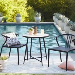 Laila Ali Sydney Outdoor Glass-Top Bistro Table 8 Laila Ali Sydney Outdoor Glass-Top Bistro Table -Family Home Furn Store laila ali sydney outdoor glass top bistro table 2