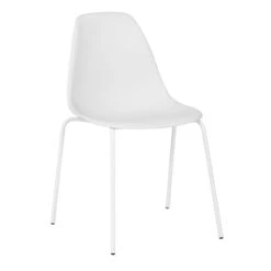 Lily White Dining Chair With Metal Legs