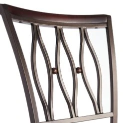 Marsol Brown Metal Swivel Barstool With Faux Leather Seat -Family Home Furn Store marsol brown metal swivel barstool with faux leather seat 4