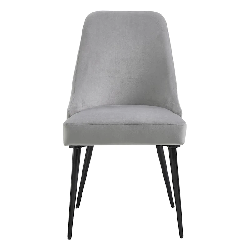 Mereen Velvet Dining Chair, Grey 4 Mereen Velvet Dining Chair, Grey - Image 2