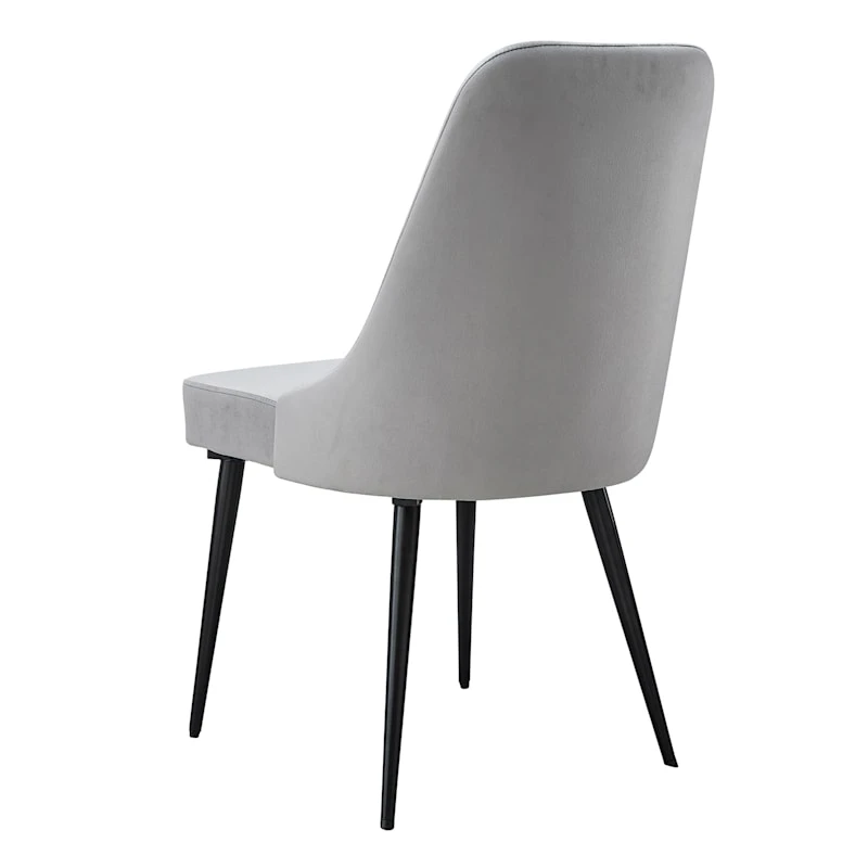Mereen Velvet Dining Chair, Grey 5 Mereen Velvet Dining Chair, Grey - Image 3
