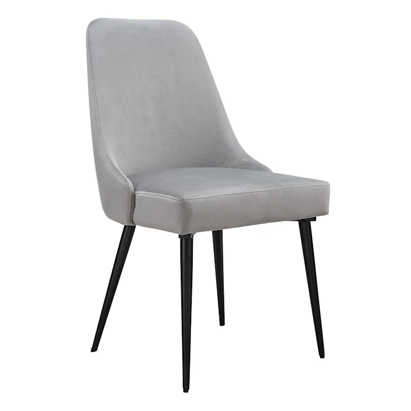 Mereen Velvet Dining Chair, Grey 3 Mereen Velvet Dining Chair, Grey