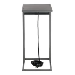Metal C-Table With USB Port, Dark Grey -Family Home Furn Store metal c table with usb port dark grey 1