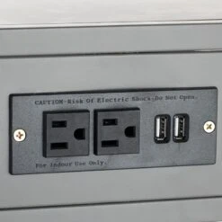 Metal C-Table With USB Port, Dark Grey -Family Home Furn Store metal c table with usb port dark grey 4