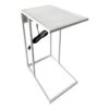 Metal C-Table With Usb Port, White -Family Home Furn Store metal c table with usb port white