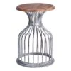 Metal Side Table With Wood Top Silver -Family Home Furn Store metal side table with wood top silver