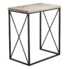 Metal X-Side Table With Wood Top, Large -Family Home Furn Store metal x side table with wood top large