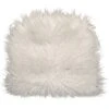 Mongolian Faux Fur Chair Pad/Ties White -Family Home Furn Store mongolian faux fur chair pad ties white