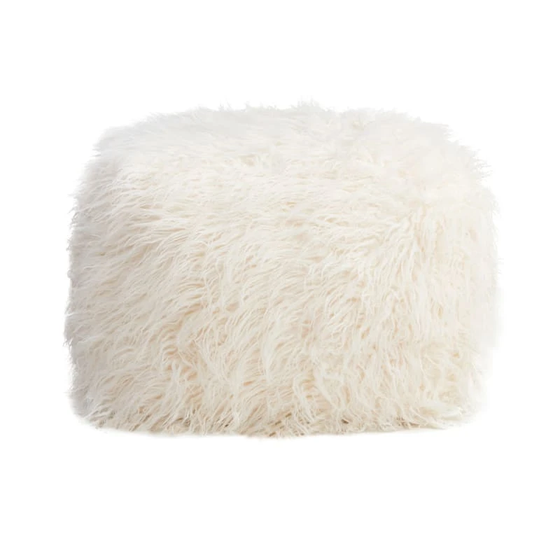 Mongolian Pouf, White 4 Mongolian Pouf, White - Image 2
