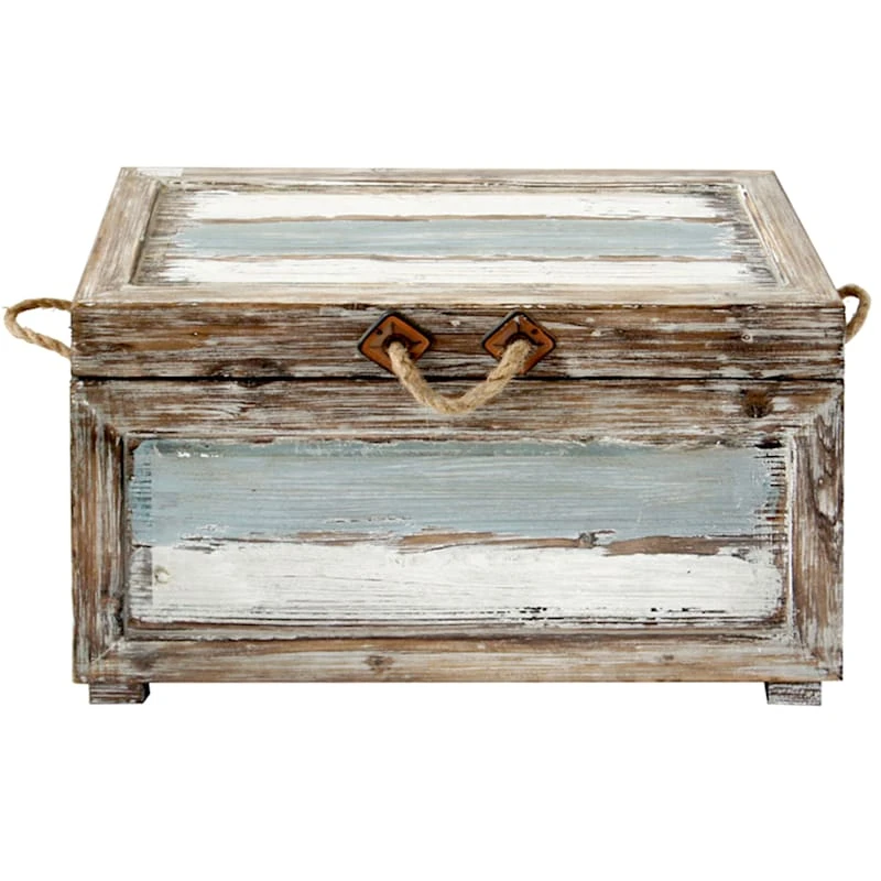 Nantucket Weathered Wood Decorative Storage Trunk, Medium 3 Nantucket Weathered Wood Decorative Storage Trunk, Medium