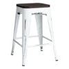 Oregon Vintage White Industrial Barstool, 24" -Family Home Furn Store oregon vintage white industrial barstool 24