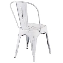 Oregon Vintage White Metal Dining Chair -Family Home Furn Store oregon vintage white metal dining chair 3