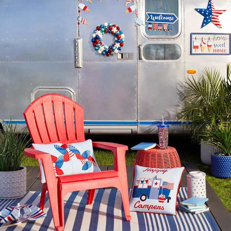 Outdoor Adirondack Chair, Red 4 Outdoor Adirondack Chair, Red - Image 2