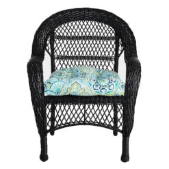 Outdoor Wicker Chair, Black -Family Home Furn Store outdoor wicker chair black 2