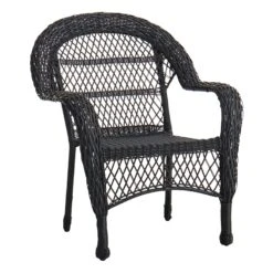 Outdoor Wicker Chair, Black