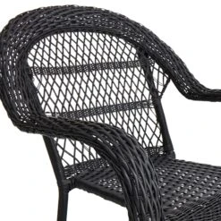 Outdoor Wicker Chair, Black -Family Home Furn Store outdoor wicker chair black 3