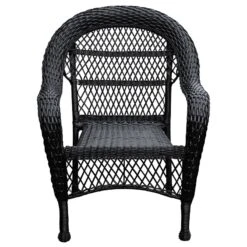 Outdoor Wicker Chair, Black -Family Home Furn Store outdoor wicker chair black 4