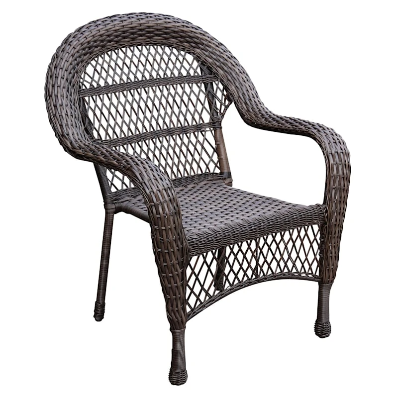 Outdoor Wicker Chair, Brown 3 Outdoor Wicker Chair, Brown
