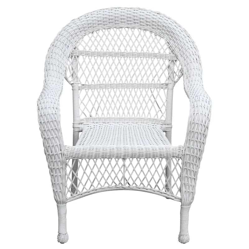 Outdoor Wicker Chair, White 4 Outdoor Wicker Chair, White - Image 2