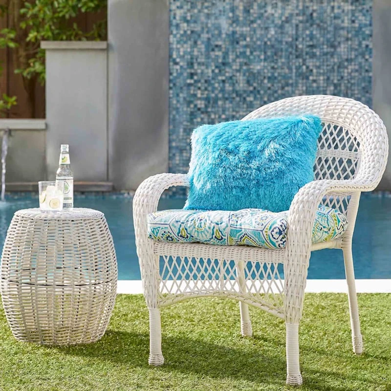 Outdoor Wicker Chair, White 5 Outdoor Wicker Chair, White - Image 3
