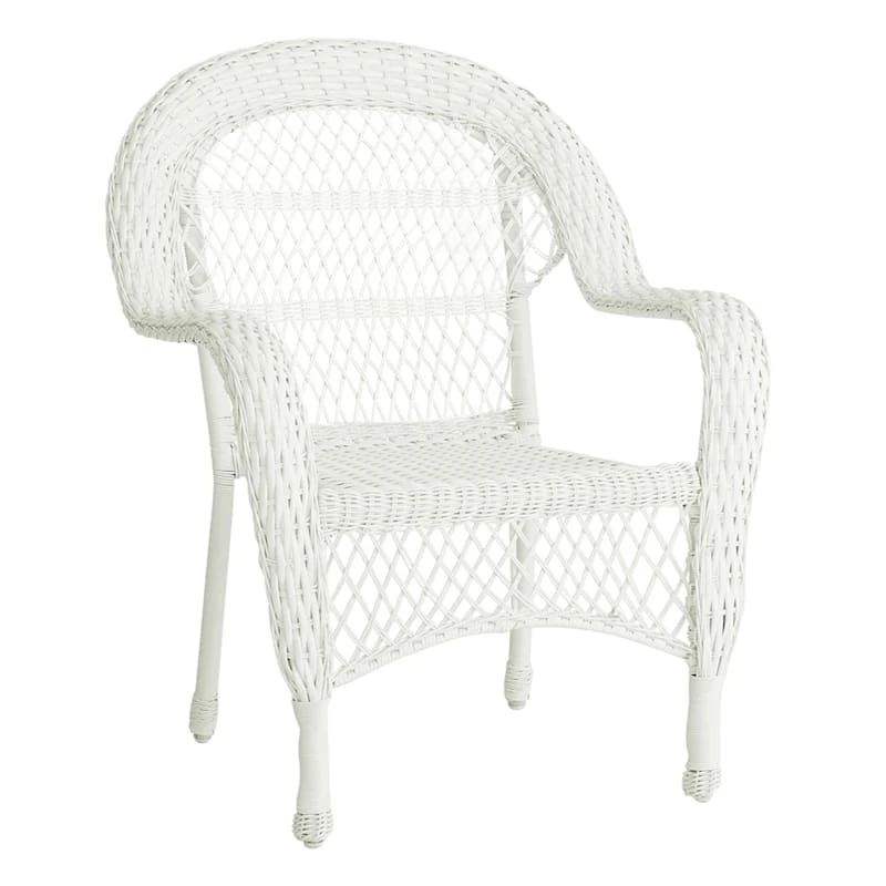 Outdoor Wicker Chair, White 3 Outdoor Wicker Chair, White