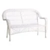 Outdoor Wicker Settee, White -Family Home Furn Store outdoor wicker settee white